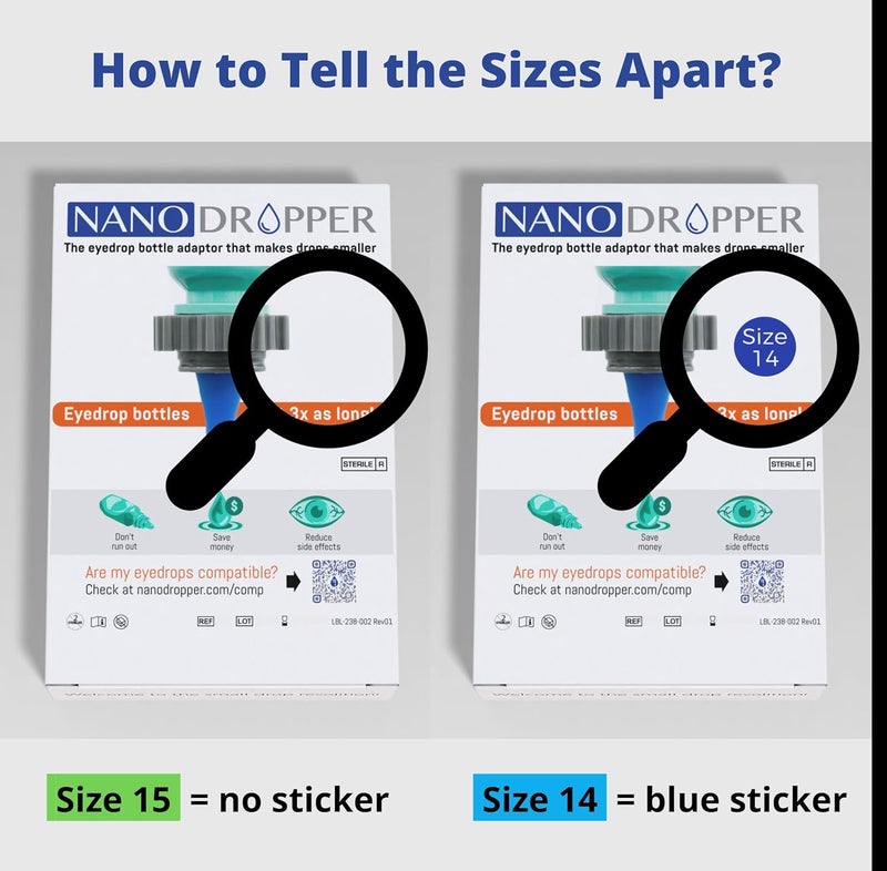 NANODROPPER محول لزجاجات قطرات العين - محول لتقليل الحجم لتمديد عمر الزجاجة - الحجم 15 - Image 4